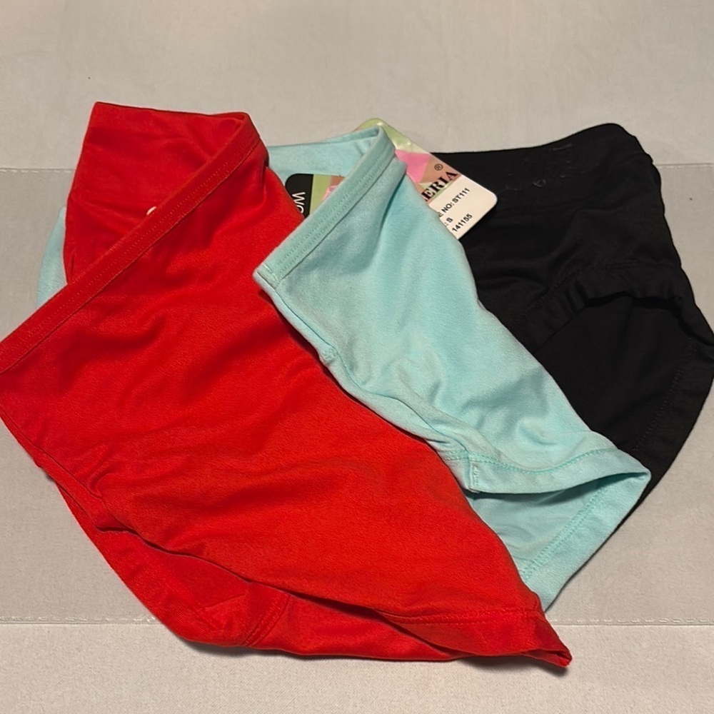 Set of 3️⃣ Valeria Woman’s Brief. Red, Turquoise and Black